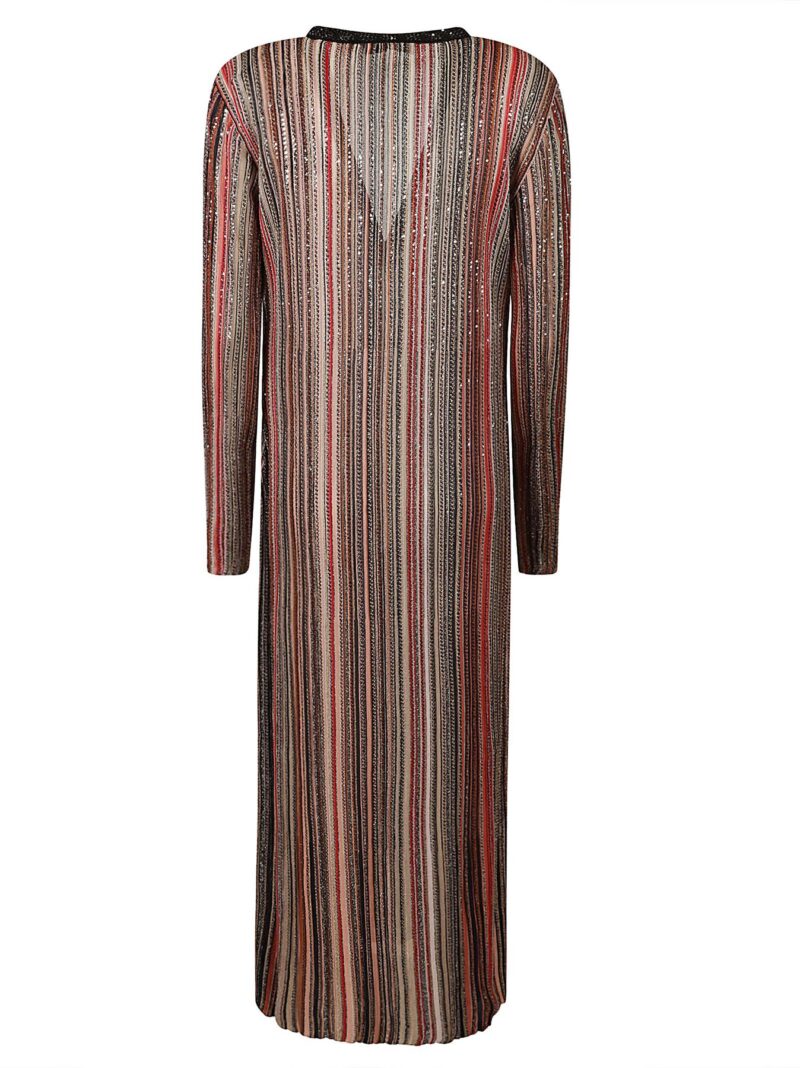 MISSONI Maglieria Long knitted cardigan with vertical stripes - immagine 2